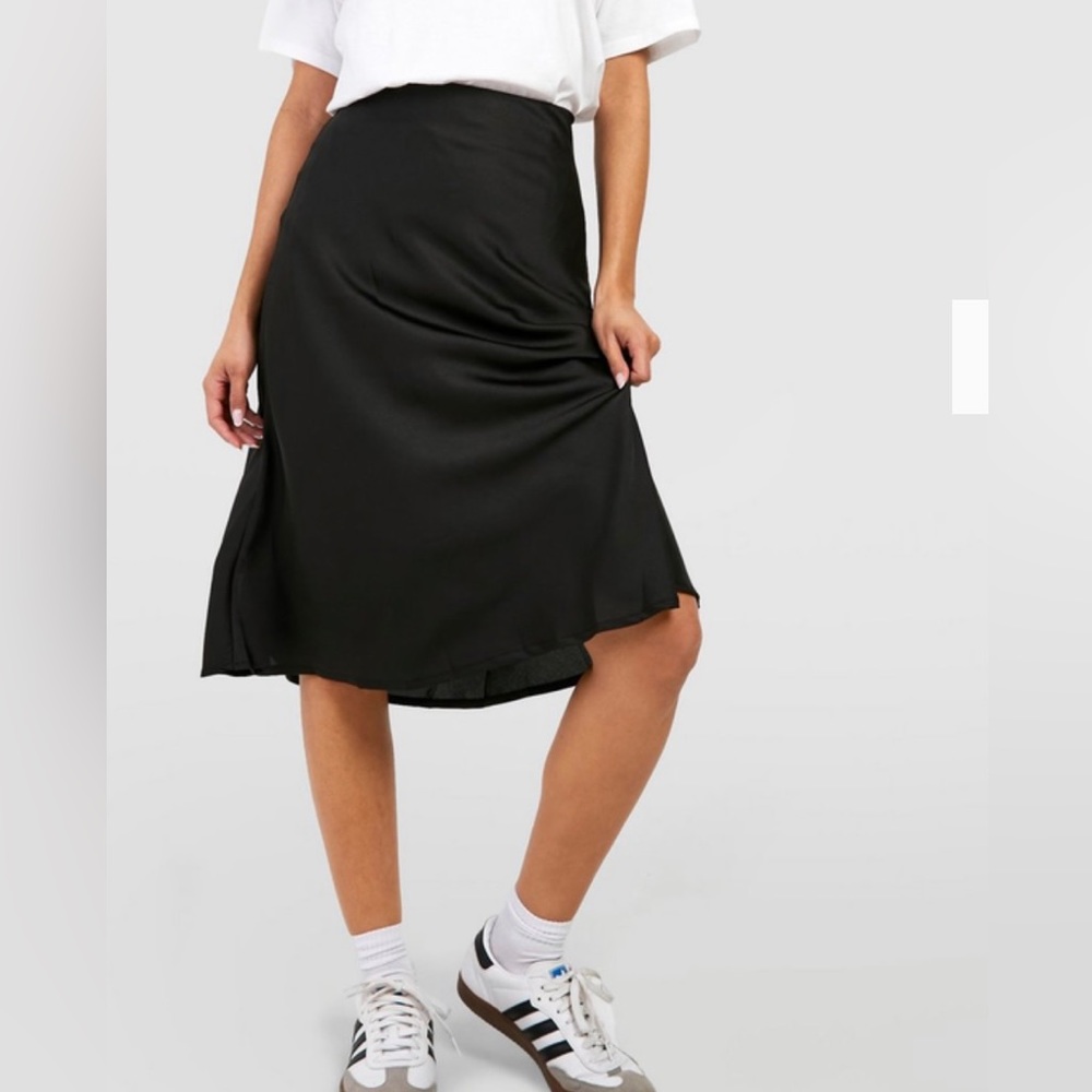 Satin midi skirt